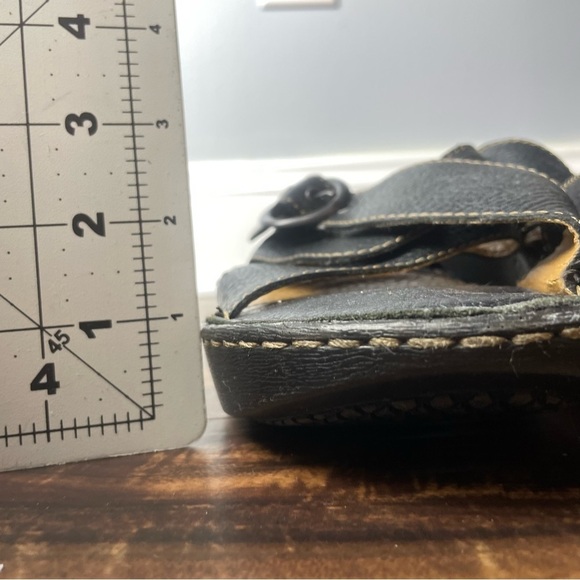 BOC Size 10M Black Pebbled Leather Buckled Slip On Mules Shoes BC 3133 - Picture 9 of 12